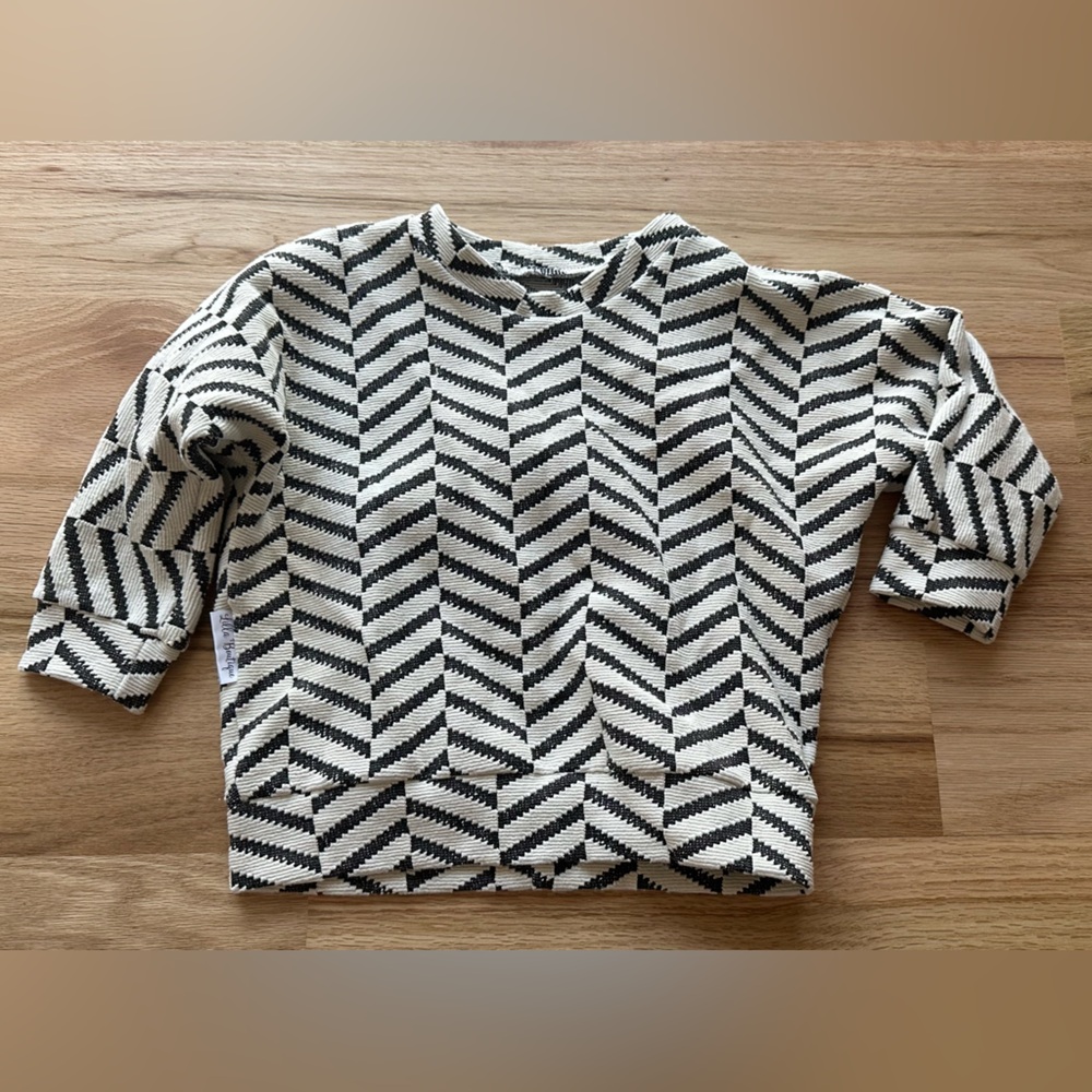 Handmade- Black and White Chevron Sweater